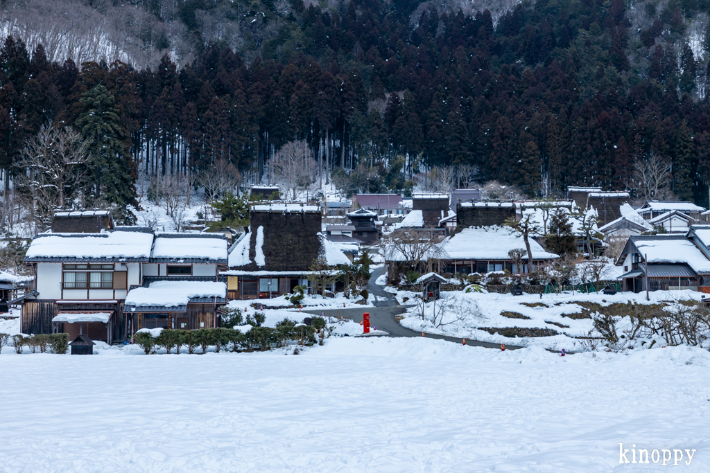 かやぶきの里 冬景色