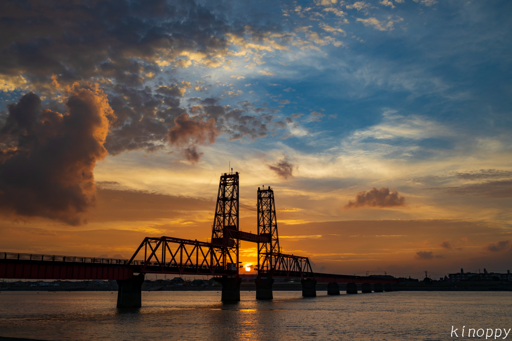 昇開橋 夕景