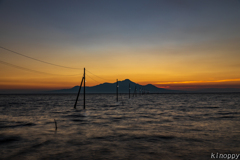 長部田海床路 夕景 4