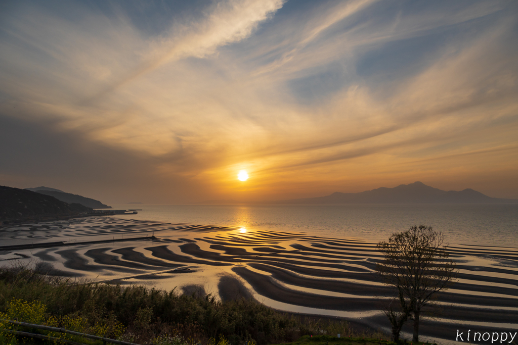 御輿来海岸 夕景