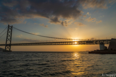 明石海峡大橋 夕景