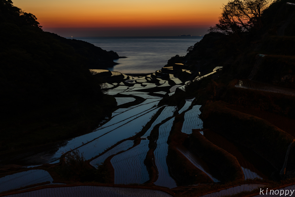 浜野浦 棚田 夕景 3