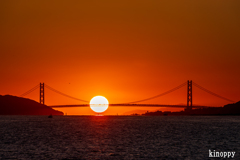 明石海峡大橋 夕景