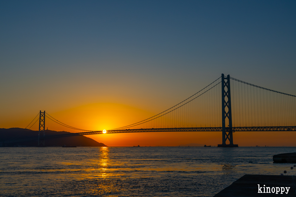 明石海峡大橋 夕景