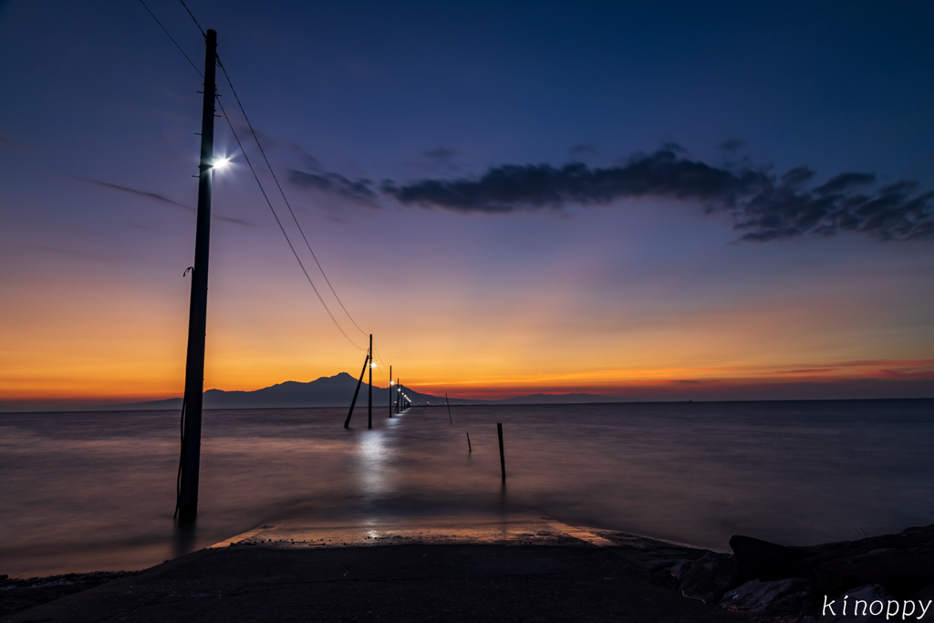 長部田海床路 夕景 5