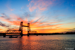 筑後川昇開橋 夕景