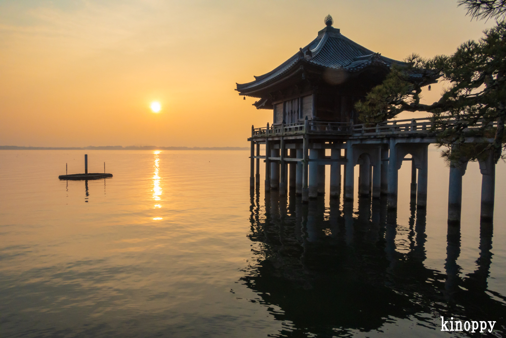 浮見堂 朝景色 2