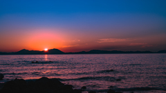 本山岬の夕陽＿１