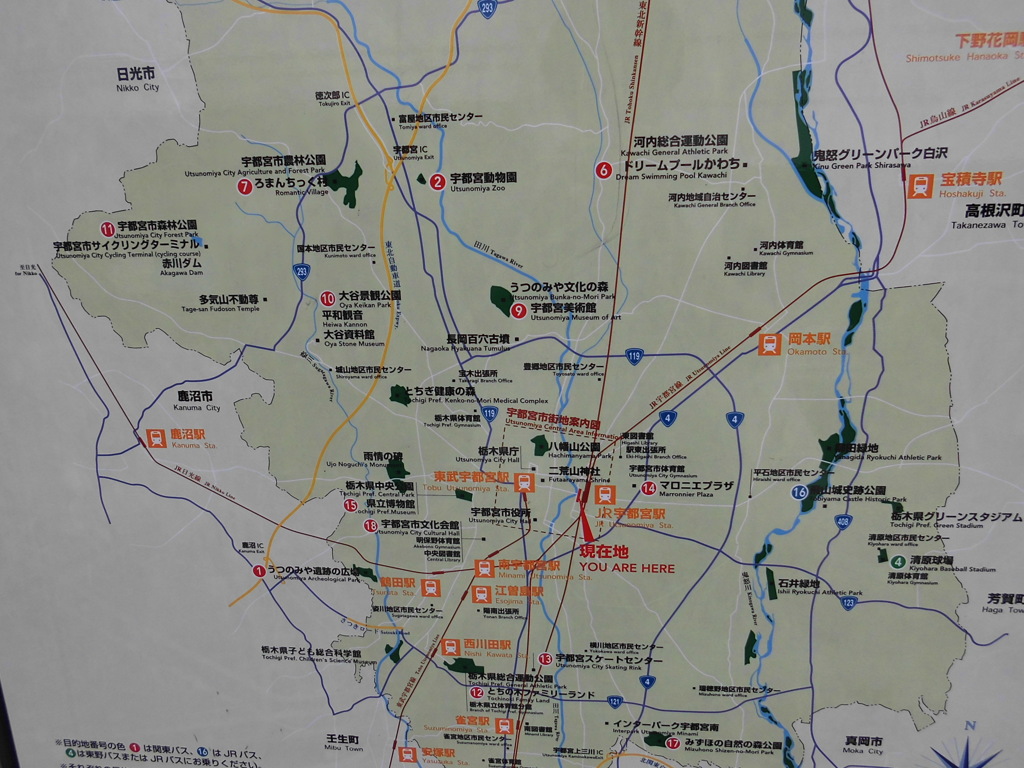 宇都宮駅 地図表