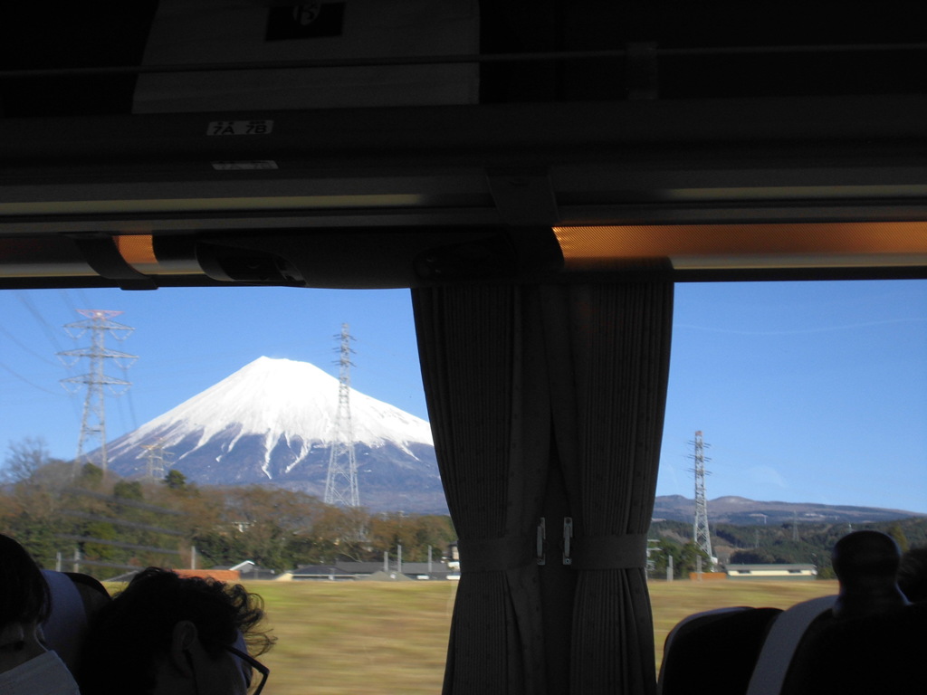 JRバスの中での富士山
