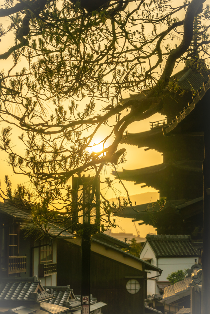 八坂の夕日