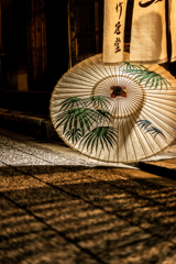 白い和傘のある景色4 白い和傘のある景色4