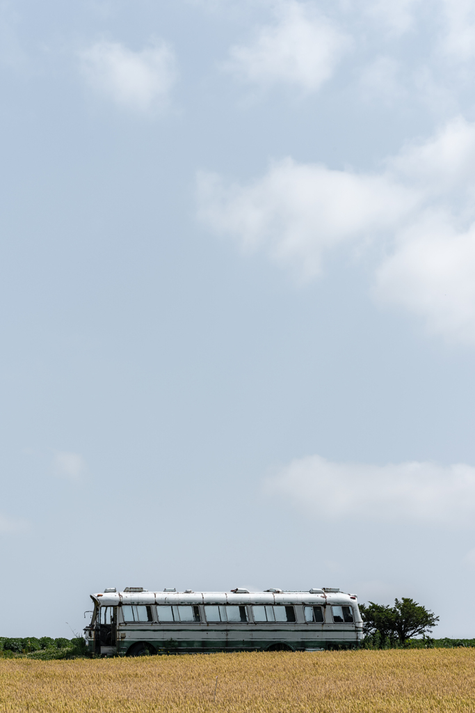 白い雲と廃バスと2019