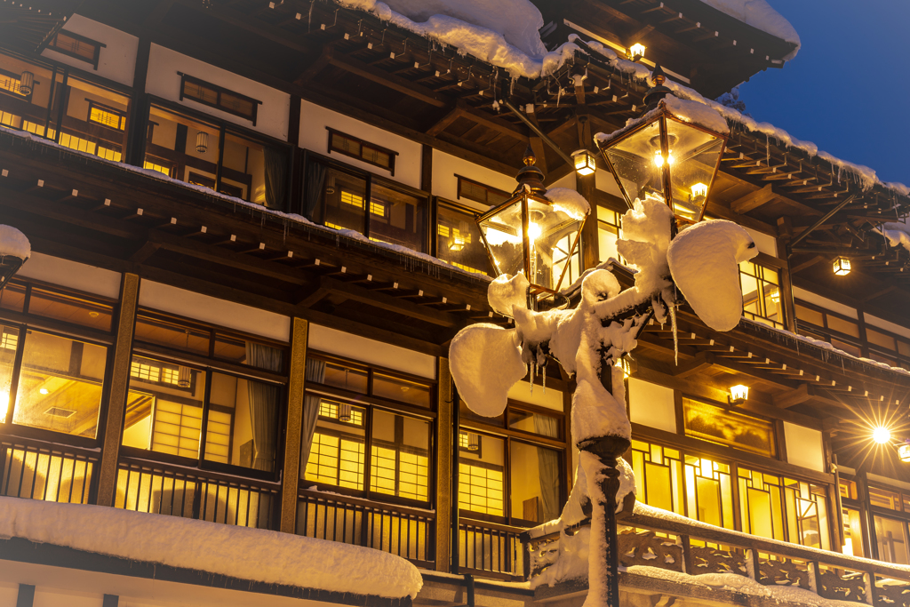 銀山温泉にて