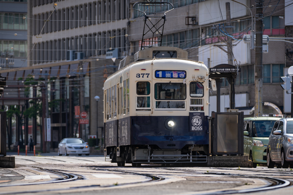 長崎市電崇福寺行