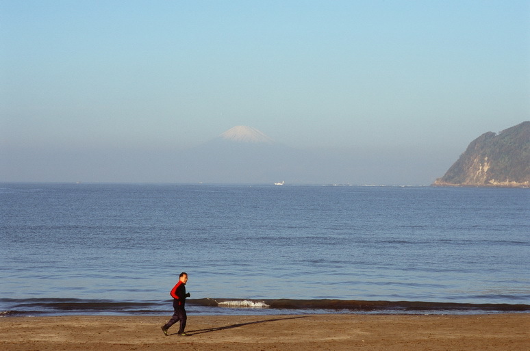 朝日を浴びて