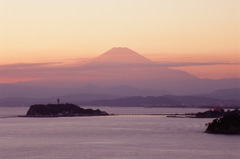 夕暮れの富士山ー１月