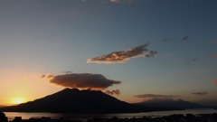 桜島の朝日