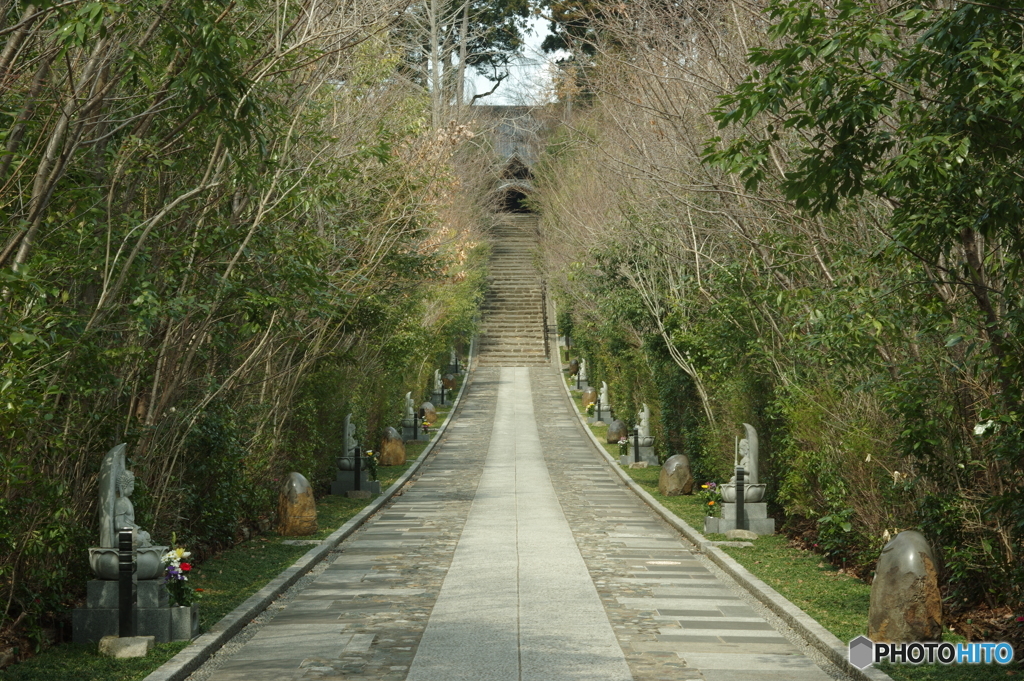 季節外れの輪王寺　正面階段