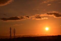 自宅からの夕陽