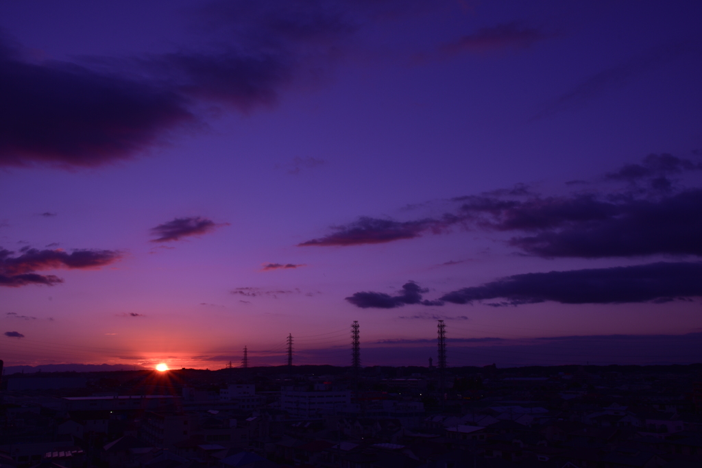 自宅からの夕陽