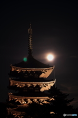 月夜の五重塔