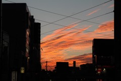 街の夕焼け