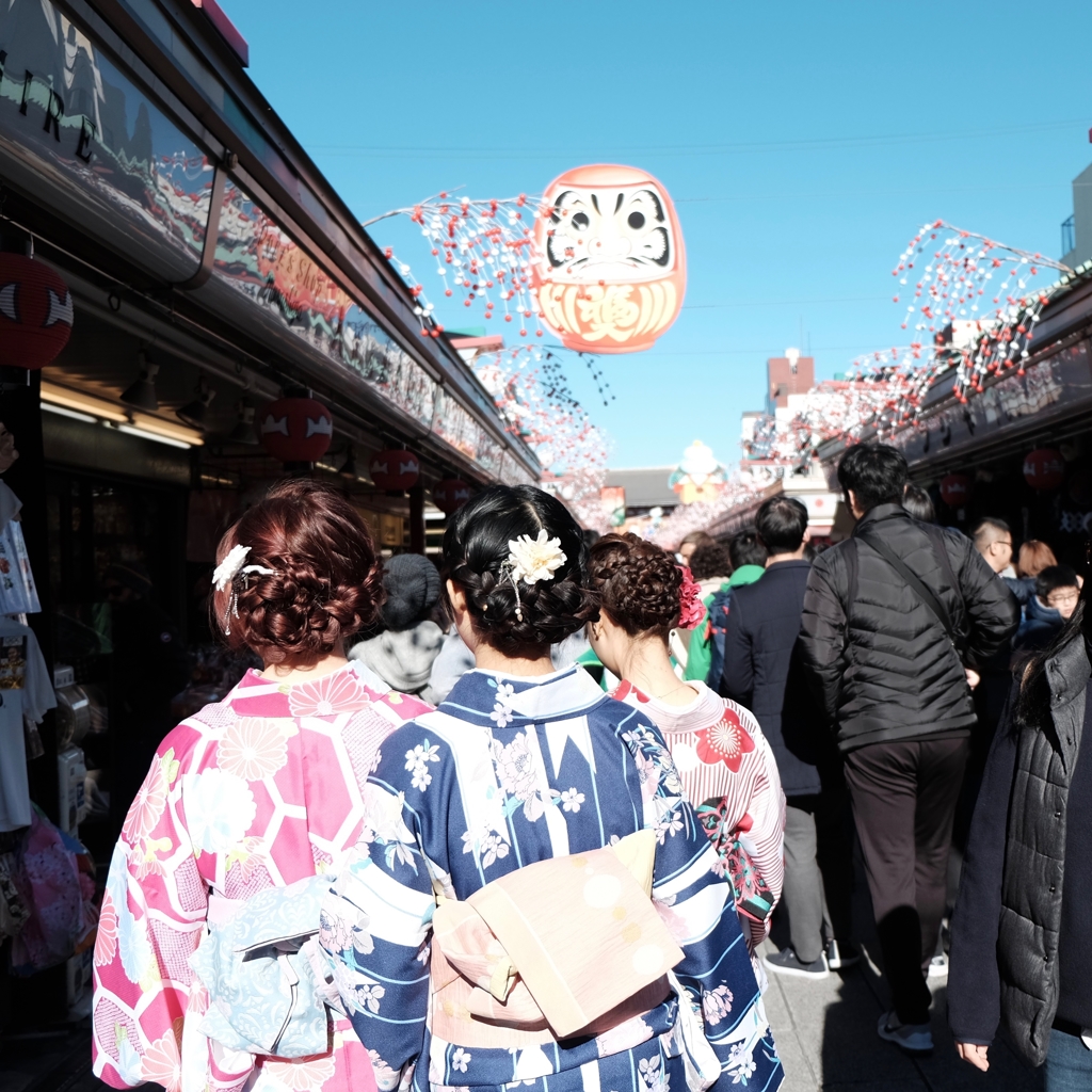 着物でお参り 1