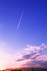 飛行機雲。