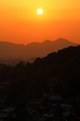 奈良の夕日