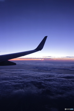 機内からの夕空