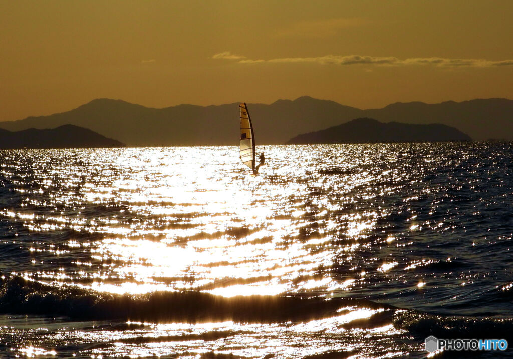 びわ湖夕照　1