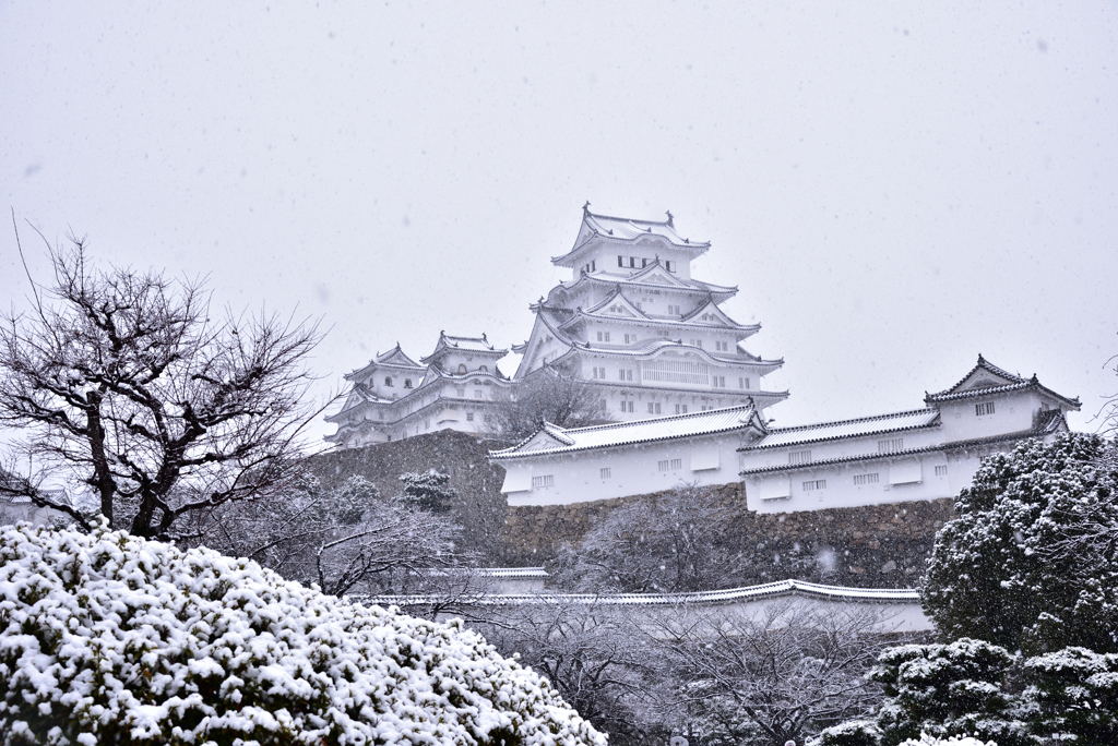 雪！姫路城