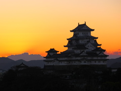 日の出直前　姫路城