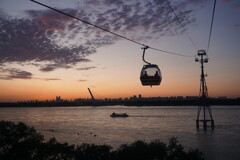 松花江の観光索道～中国 Cableway in Harbin