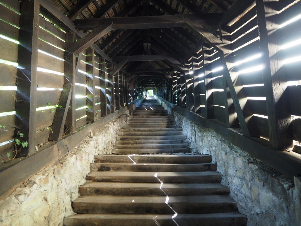 木造屋根付き階段～ルーマニア Scholar's Stairs