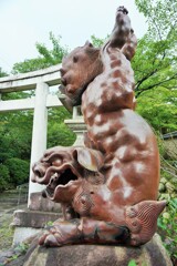 逆立ちする暑さ～宗忠神社 Komainu,Munetada Shrine