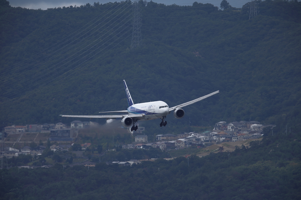 RWY14RB滑走路から着陸準備