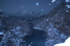 雪夜、只見線