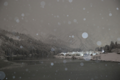 雪夜、大志集落