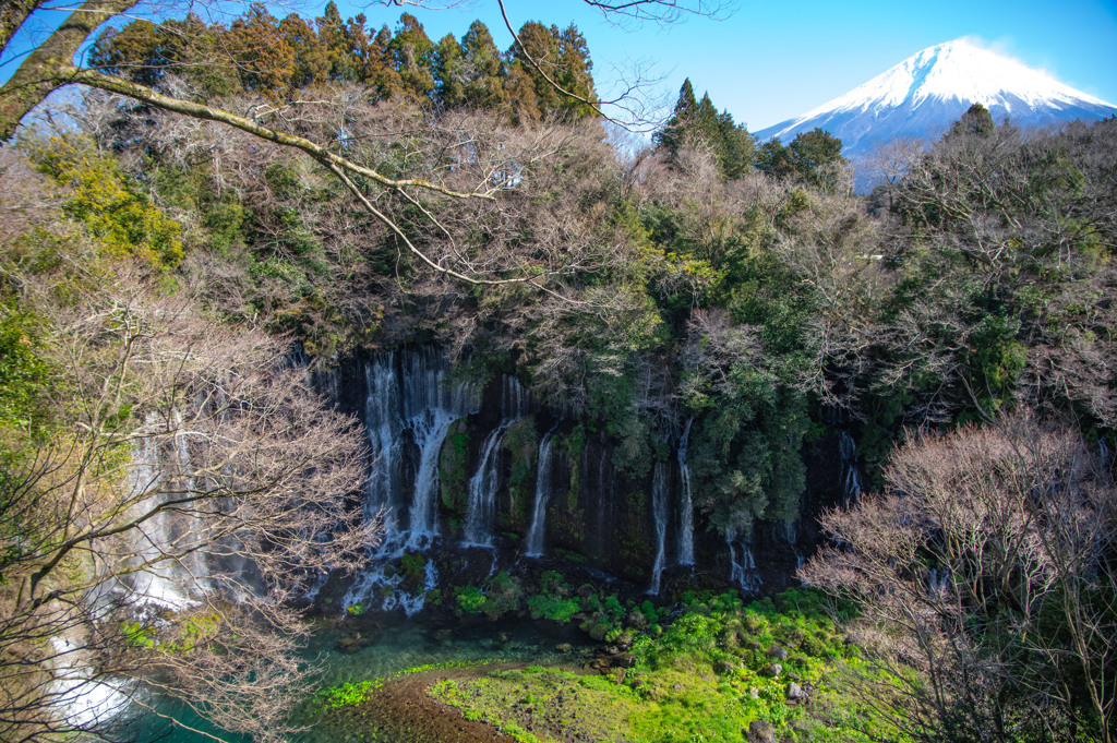 白糸の滝と富士山