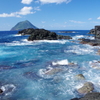 南原千枚岩からの八丈小島、美しい海