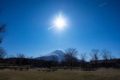 早朝、朝霧高原から望む富士山