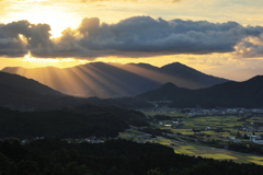 山間夕景