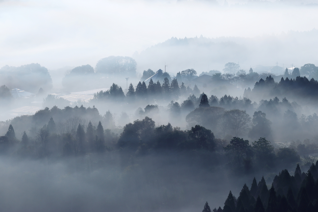 山間朝霧
