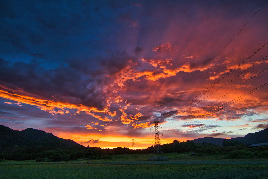 ドラマチックな夕景