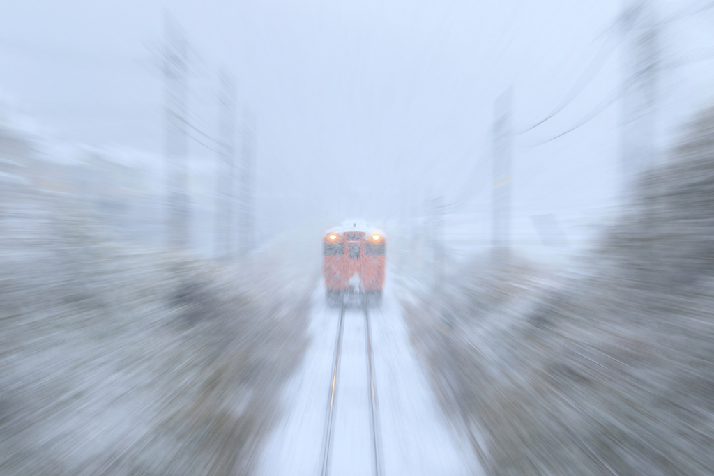 風雪の中