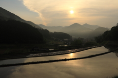 山間の水田