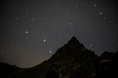 槍ヶ岳と星