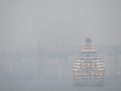 濃霧の出港